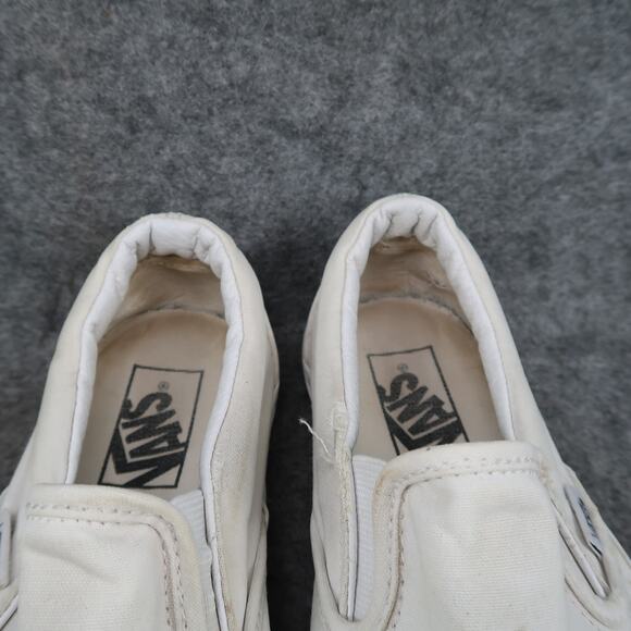 Vans Shoes Womens 8.5 Classic Slip On Casual Sneakers White Canvas Skate Active - Picture 3 of 11